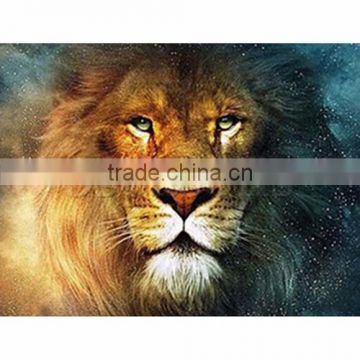 Cotton Embroidery Rhinestone Multicolor Animal Lion Pattern DIY Kit Diamond Painting