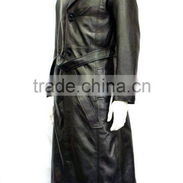 Men Leather Long Coat photo-4