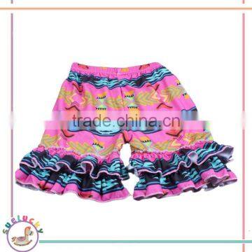 wholesale summer teenage ruffles red geometric pattern baby pettishorts