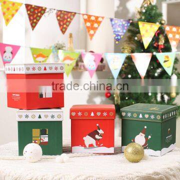 Lot of 4 Small Nesting GIFT BOX Boxes CHRISTMAS Present (Polar Bear Santa Claus Gloves Snowman) NEW