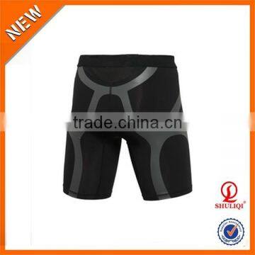 Slim Fitness Muscle Man Boxer Shorts/95% Polyester 5% Cotton Screen Printed Quick Dry Compression Shorts for Men