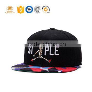 Custom Wholesale 3D Embroidery Patch Pattern Customize Hip Hop Snapback Caps and Hats