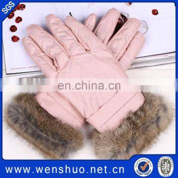 Winter Warm Ski Gloves Lady Feather Cycling Gloves