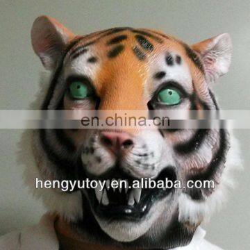 Eco-friendly vivid Rubber Latex Tiger Mask full head Deluxe Animal Party Mask -2013