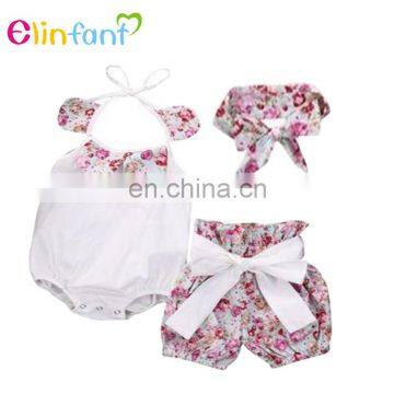 Wholesale newborn baby girl clothes romper baby clothing set 3 pcs