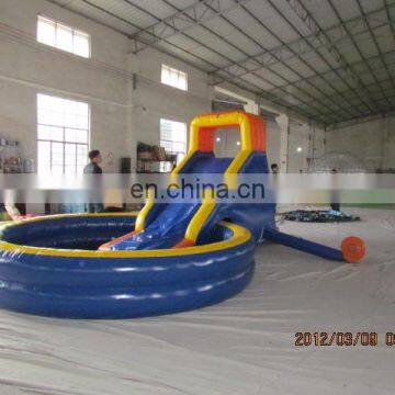 Commercial cheap indoor kiddy Inflatable Water Slides with pool