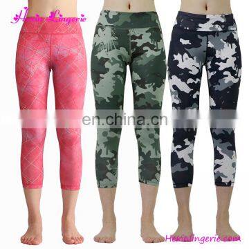 Summer Dropship Custom Print Camouflage Yoga Pants Capri Leggings