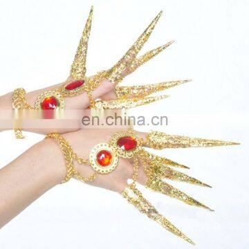 BestDance Belly Dance Indian Golden Finger Dancing Peacock Nails Bracelet