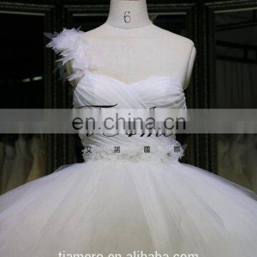 1A873 One Shoulder Ruche Sleeveless Ball Gown Evening Dress New Design 2016 photo-4