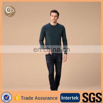 men's round neck navy cashmere sweater