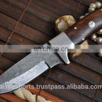 Damascus knifes - Real Damascus knife with swamp deer handle