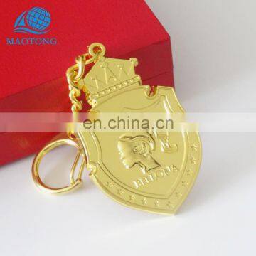 3d Custom shaped gold or silver plated metal sword keychain making supplies