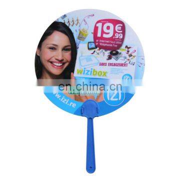 logo print tailor make promotional round hand fan