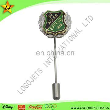 Top selling custom stick pin, badge clip safety pin, long needle lapel pin