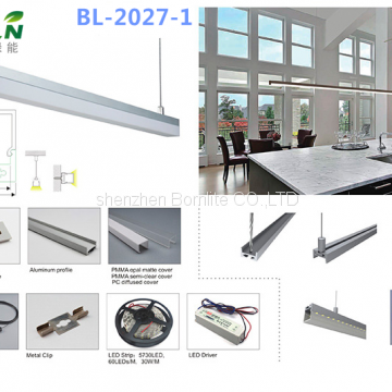 Led Linear Light Fixture 2ft 3ft 4ft 5ft 8ft 18w 22w 36w dimmable white 6000k Led Flat Tube Lights