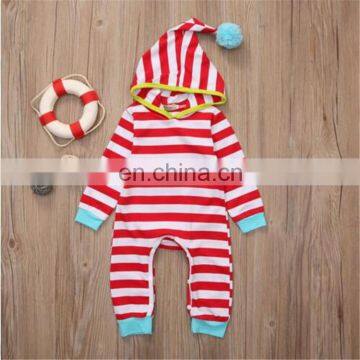 Newborn Cute Striped Rompers Baby Boys Girls Hooded Romper Jumpsuit photo-5