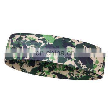 High Quality Camo pattern headband non-slip quick drying custom sport sweatband for indoor activity