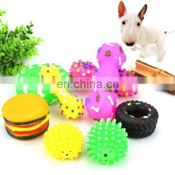 Wholesale Manufacturer Squeaky Design Mix Color Hamburger Pet Dog Vinyl Toy