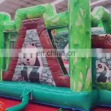 cute panda combo slide inflatable bouncer jumping bouncy castle bounce house trampoline for sale