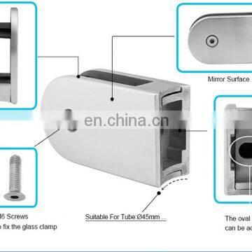 Wholesale Shower Door Balustrades 304 Zinc Alloy Stainless Steel Glass Clamp Post Clip photo-6