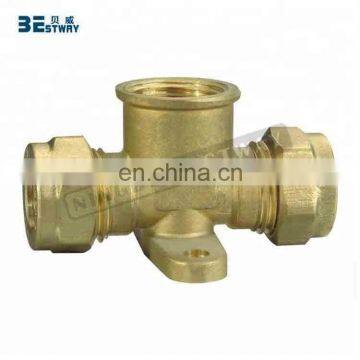 ISO certification Forged Brass Pex Female Wallplate Elbow