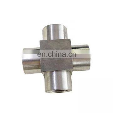 SS304 FNPT cross 4 way Connector Pipe Fitting Adaptor