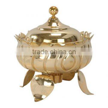 Brass Lotus Design Chaffing Dish Food Warmer