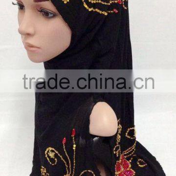 2016 new design high quality handmade beaded LONG hijab muslim scarf