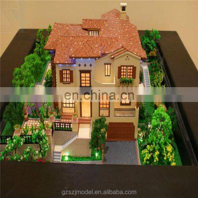 Scale 1:100 good quality villa model with miniature trees, architectural scale models