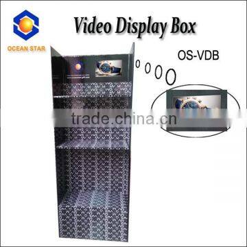 Acrylic display stand with lcd video card for supermarket video displayer box