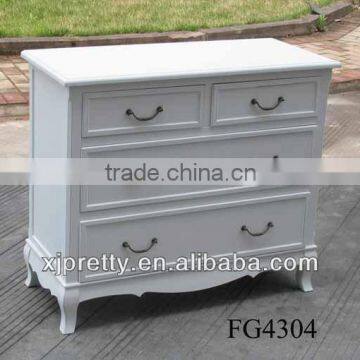 classic white wooden 4 drawer cabinet/chest/dressers