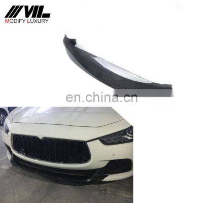 Carbon Fiber Front Bumper Lip Spoiler for for Maserati Ghibli S Q4 Sedan 4-Door 2014-2017