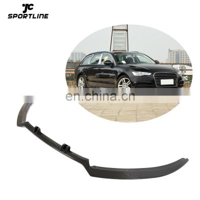 A Style A6 S6 Carbon Fiber Front Lip for Audi A6 Quattro S-line S6 Sedan 4 Door