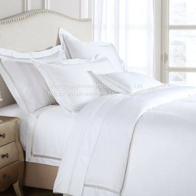 High Quality White 100% Combed Cotton Home Hotel Bedding Set photo-2