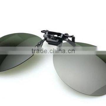 High Qulality Yellow Night Vision Mirrored Women Men Clip on Driver PC Sunglasses photo-5