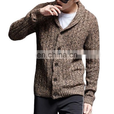 Cross-border casual fall/winter men's sweater Men's new knitted cardigan men's thickened v-neck button sweater coat