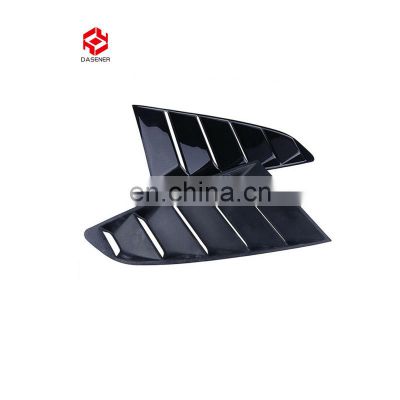 Honghang Factory Manufacture Rear Side Window Louvers Shutters Trim, Black Glossy Shade Guard Window Louver For Mustang 2015-19