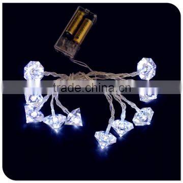 10LED Christmas battery operated light with diamond factory wholesale