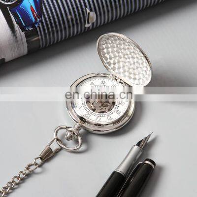 SHUHANG SH03 Men Women Analog Display Pocket Wristwatch Mechanical Hand Wind Silver Men's Watch photo-3