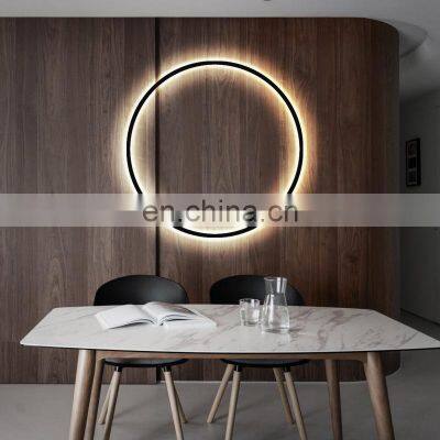 Simple Ring Circle LED Wall Lamp Living Room Decoration Bedroom Bedside Aisle Corridor Moon Indoor Sconce Light