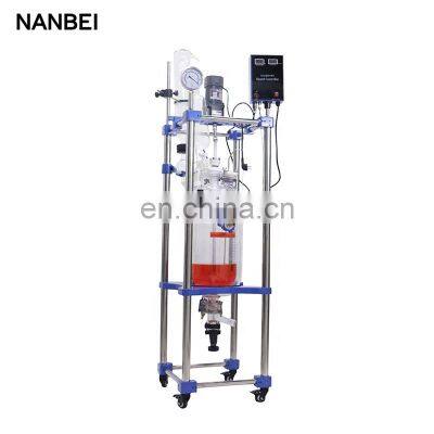 Chemical Mixing Pharmaceutical Double Layer Jacketed Automatic Stirring Glass Reactor photo-3