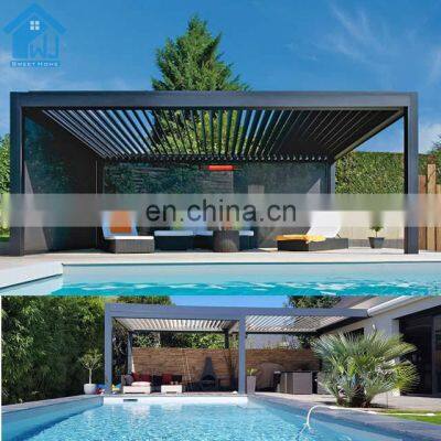 Garden Type Luxury Aluminium Frame Louver Gazebo aluminum Pergola Aluminum Opening Roof