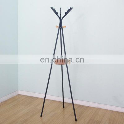 Industrial Mudroom Minimalist Metal Hall Tree Cloth Hanger Clothes Stand Valet Hanging Coat Rack