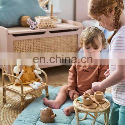 Hot Sale Wicker Vintage Chair Rattan Chair Table for Doll Retro Boho Child Toy Vietnam Manufacturer Cheap Wholesale photo-4