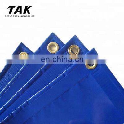 Venda direta da fábrica. Coberturas de lona de PVC resistentes, impermeáveis, azuis, com 1000D e 610gsm, à prova de fogo, para caminhões e barracas. photo-4