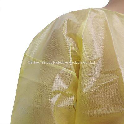 Free Sample Protection Disposable Nonwoven PP PE Yellow Isolation Gown photo-3