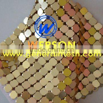 golden metallic aluminium sequin fabric cloth supplier | generalmesh