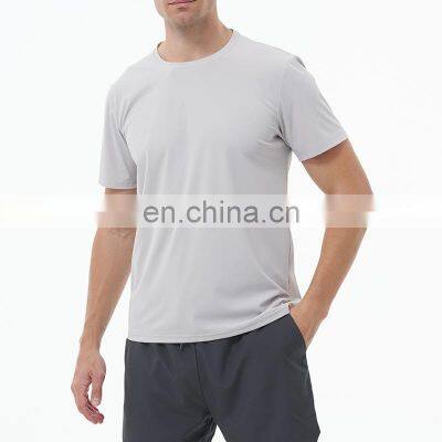 New Arrival Plus Size Breathable Ice Silk Solid Color Fitness Gym Shirt For Men Blank Workout Running Sportswear Casual T-Shirt photo-3