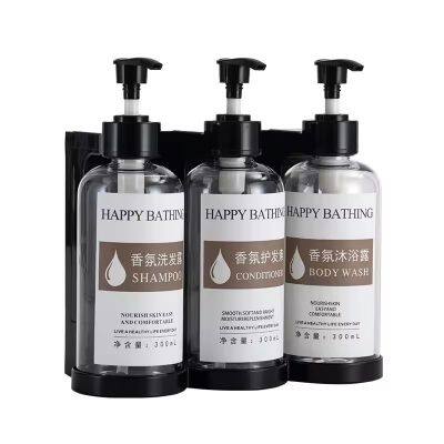 Wall Mount 300ml Shampoo Shower Gel Hand Wash Body Wash Manual Type Liquid Soap Dispenser Bottle for Kitchen Bathroom photo-5