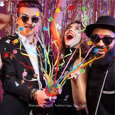 Handheld Confetti Streamer Cannons - Colorful for Wedding Romantic Celebrations & Parties